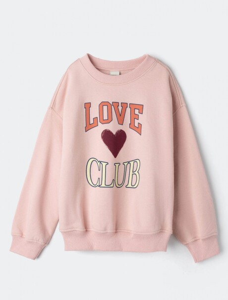 BUZO INFANTIL CON ESTAMPA - MARRÓN ROSADO