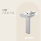 LAVATORIO Y PEDESTAL DE LOZA SANITARIA MALAWI BLANCO BLANCO