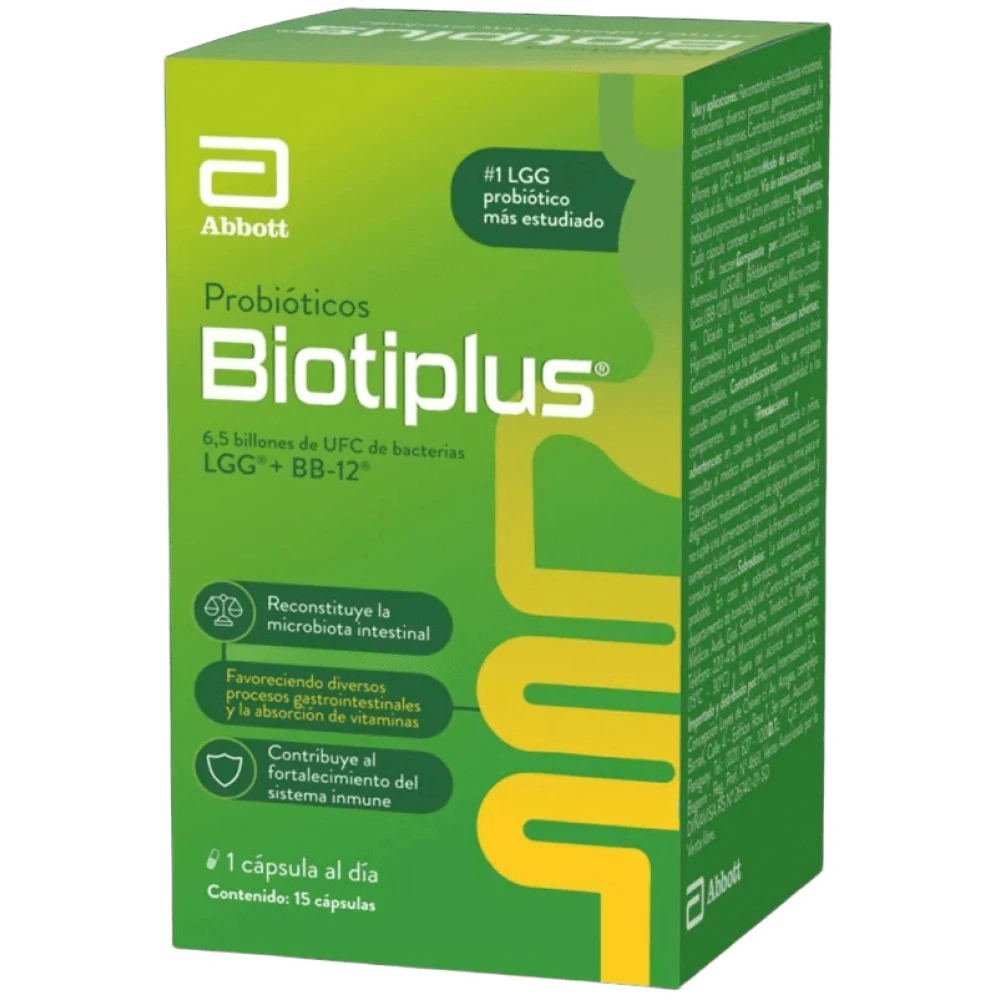 BIOTIPLUS PROBIOTICOS CJ X 15 CAPS.
