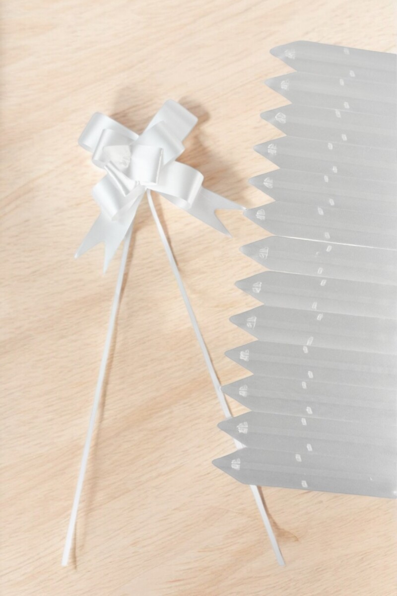 Pack x 200 - moño magico 2x39 cm - BLANCO 