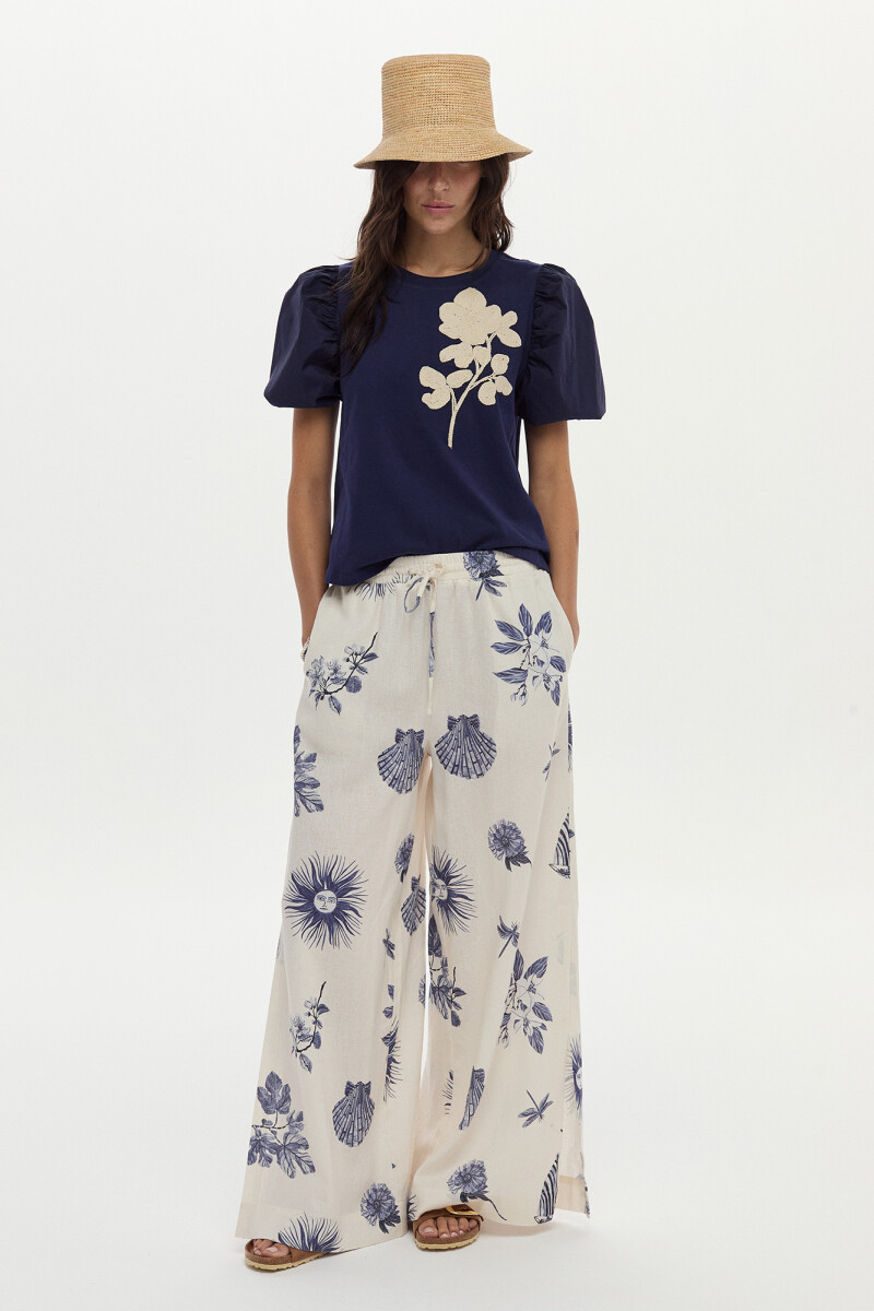 Blusa Rosa Azul Marino