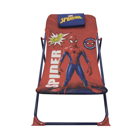 Silla Reposera 3 Niveles Y Broche Seguridad Spiderman Rojo