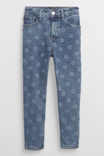 Jean Mom Floreado Niña Floral Laser