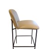 Banco Alto para barra base y patas metal negras / Asiento y respaldo tapizado pu color perla Banco Alto para barra base y patas metal negras / Asiento y respaldo tapizado pu color perla