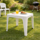 Mesa auxiliar cuadrada de jardín Blanca