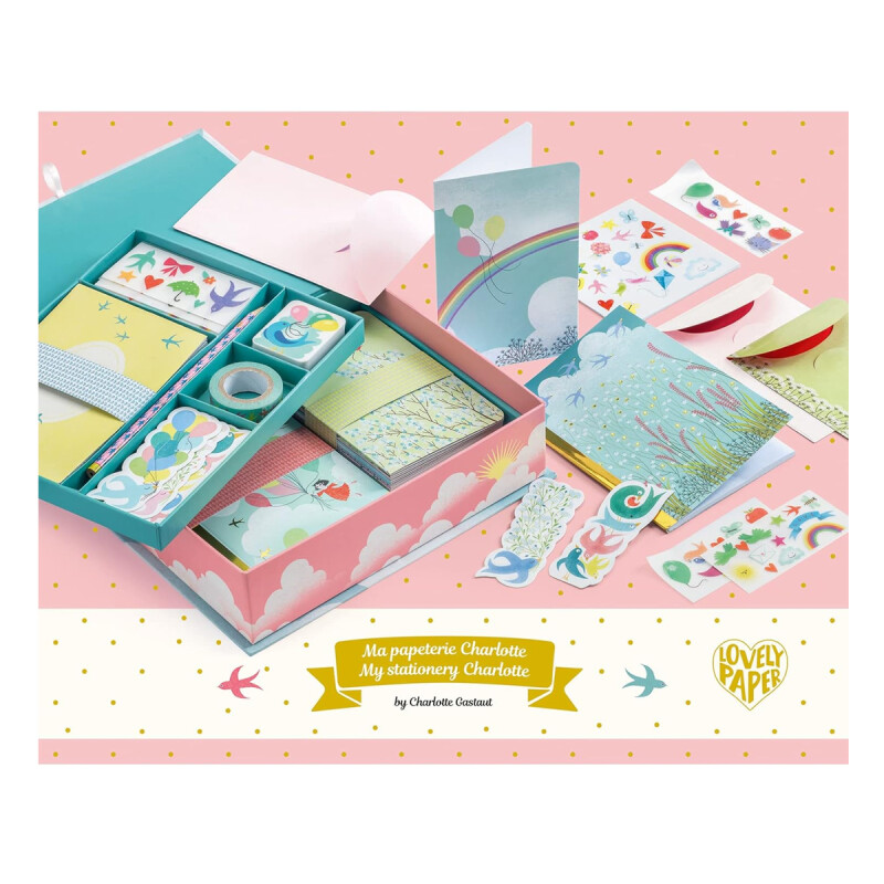 Caja de papelería Charllotte Lovely Paper Djeco Caja de papelería Charllotte Lovely Paper Djeco