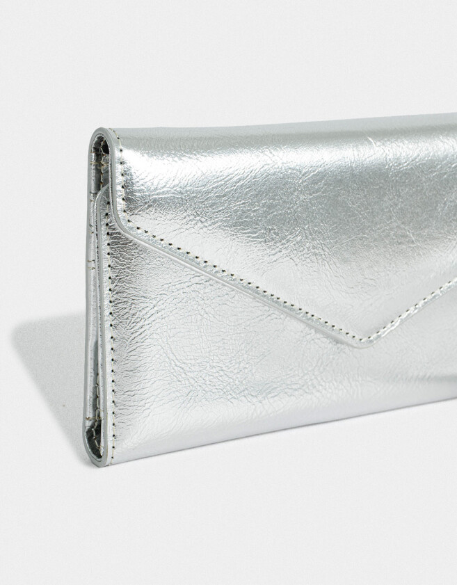 Ficheros Metálico Billetera Fichero Con Solapa - Plateado