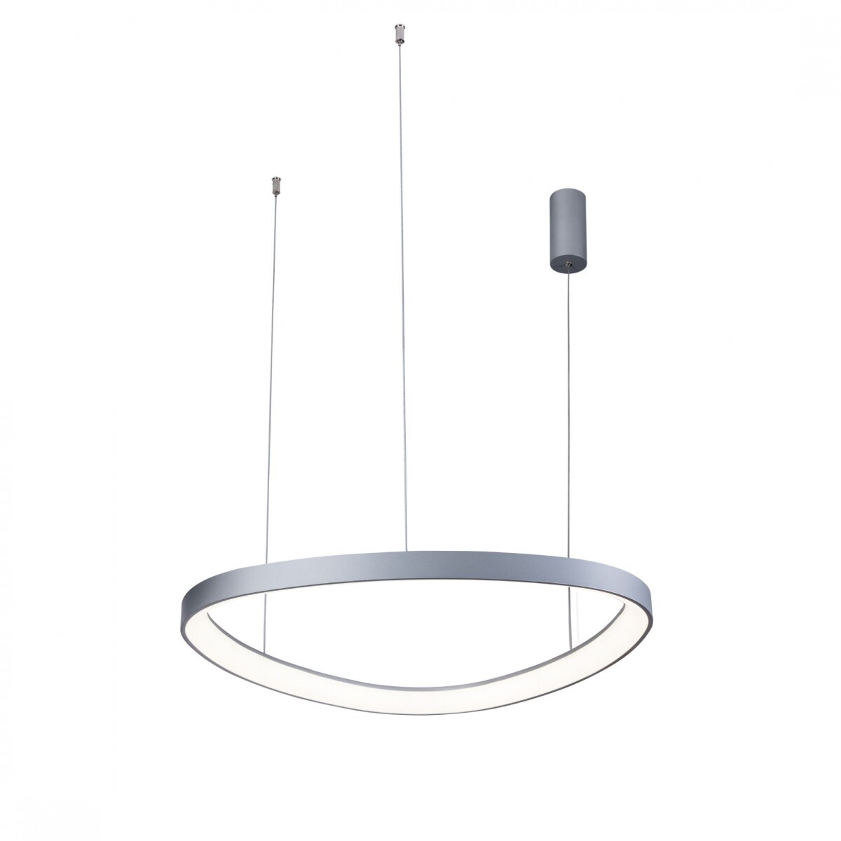 Luminaria de susp. Led Diseño triangular Dimerizable 60W, 85cm - PLATA 