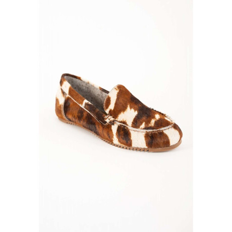 Mocasin Pelo Animal Print Marron