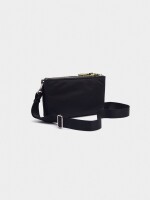 Bolso Bandolera Doble De Nylon negro