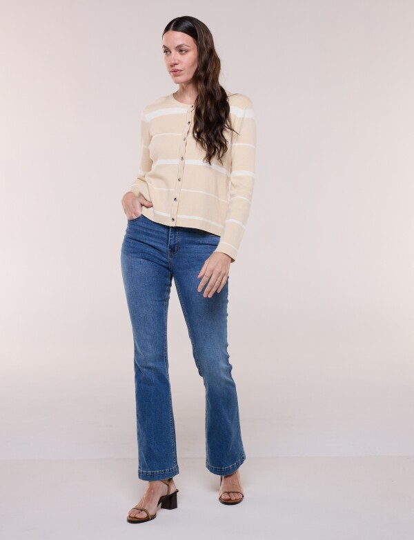 Cardigan Tejido Con Botones BEIGE
