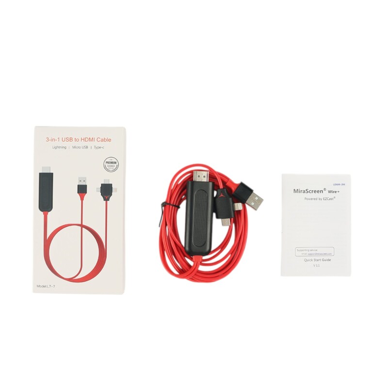 Cable adaptador 3 en 1 USB a HDMI Cable adaptador 3 en 1 USB a HDMI