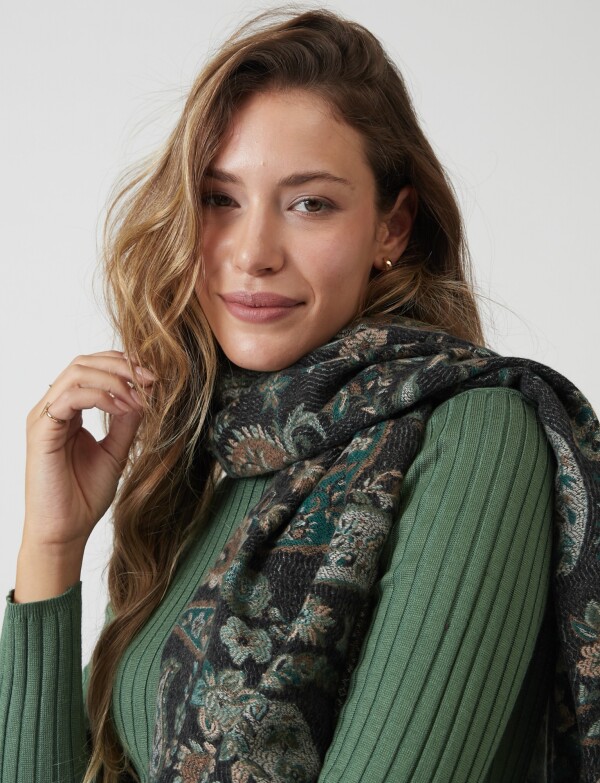 Bufandon Arabescos MULTI/VERDE