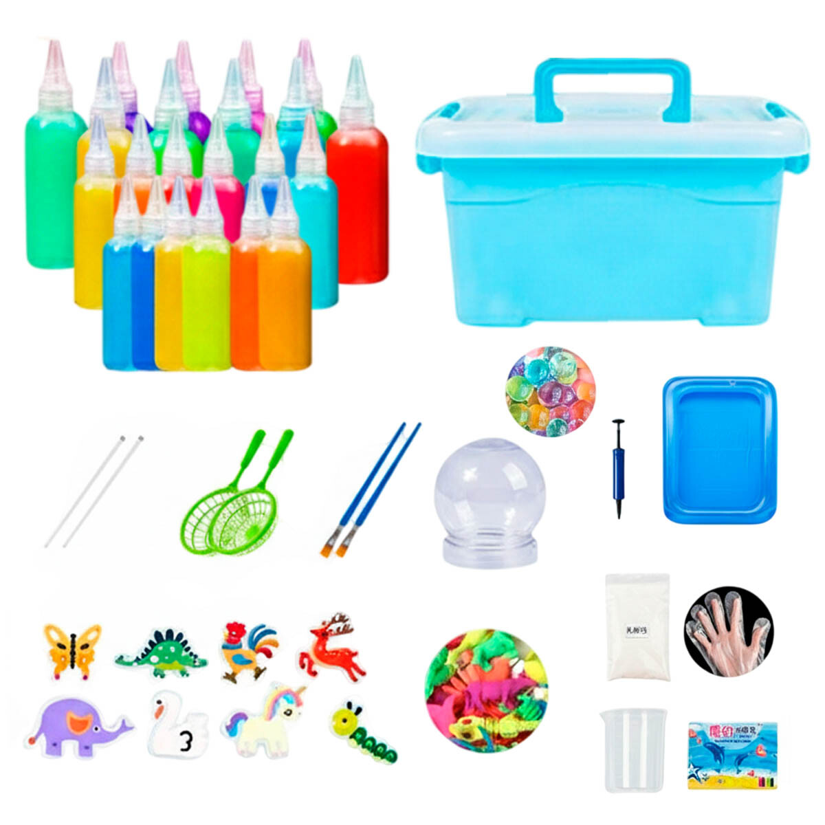 Kit Infantil Valija Crear Squishy Slime Mágicos 66pcs 