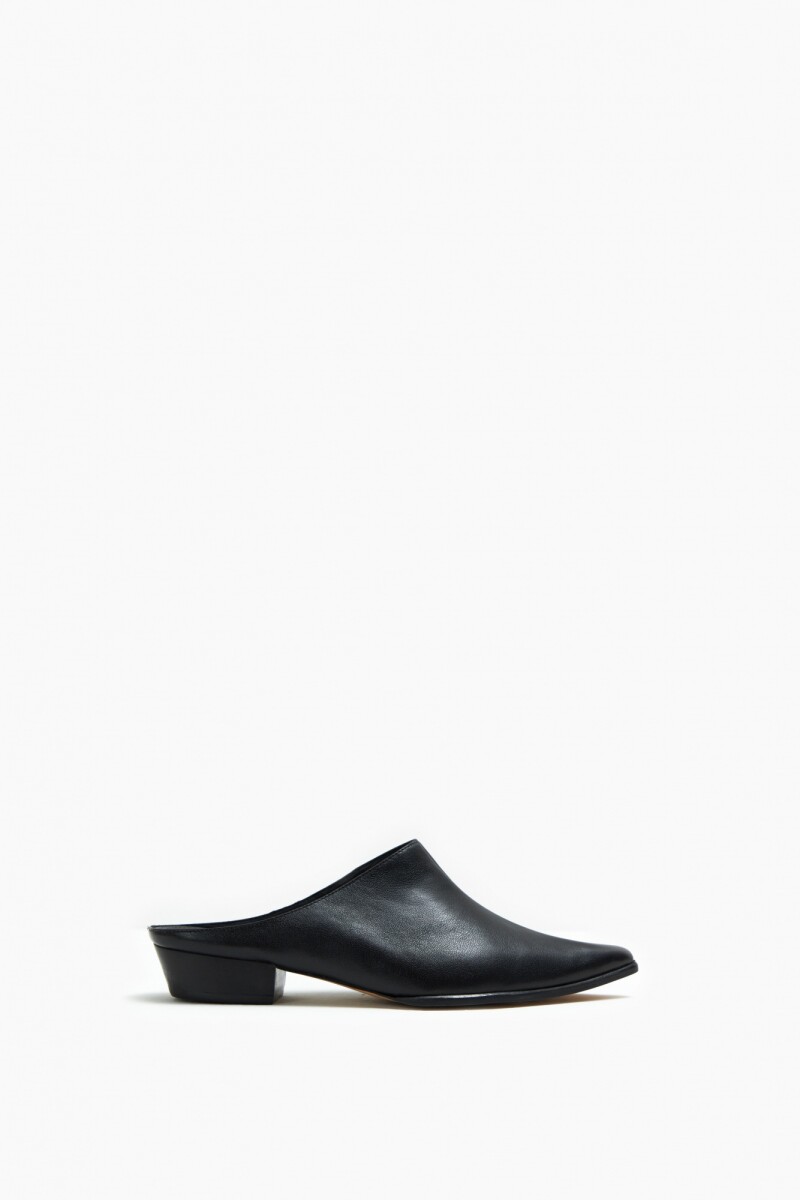 Zueco Iris de cuero - negro 