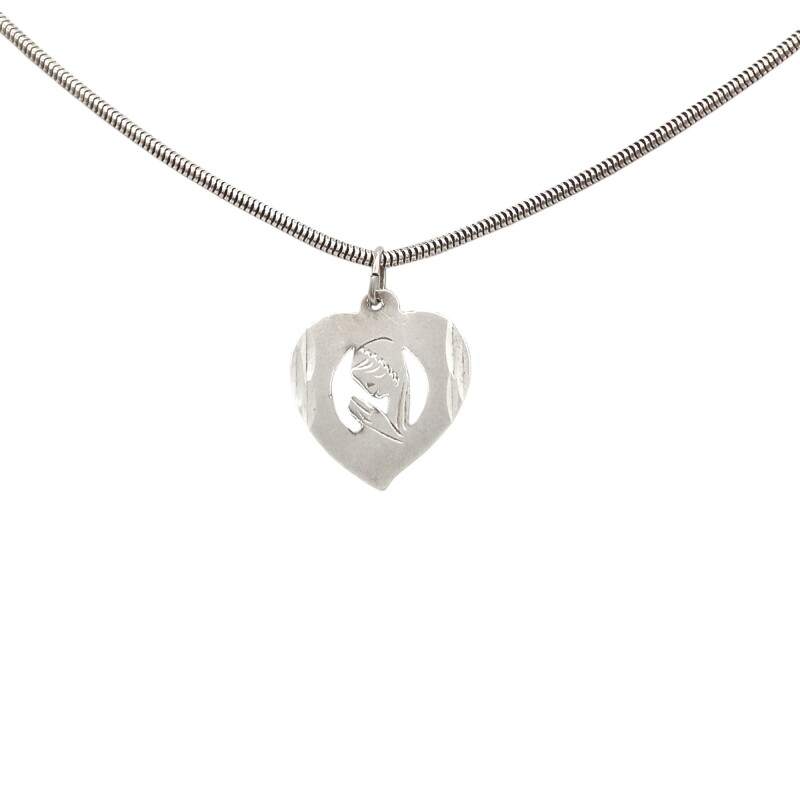 Dije Medalla Virgen Niña-Plata 925-Sin Piedra-CP3010 sinpiedra