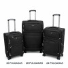 Set de Valijas de Tela con Ruedas | Livianas y Resistentes Negra