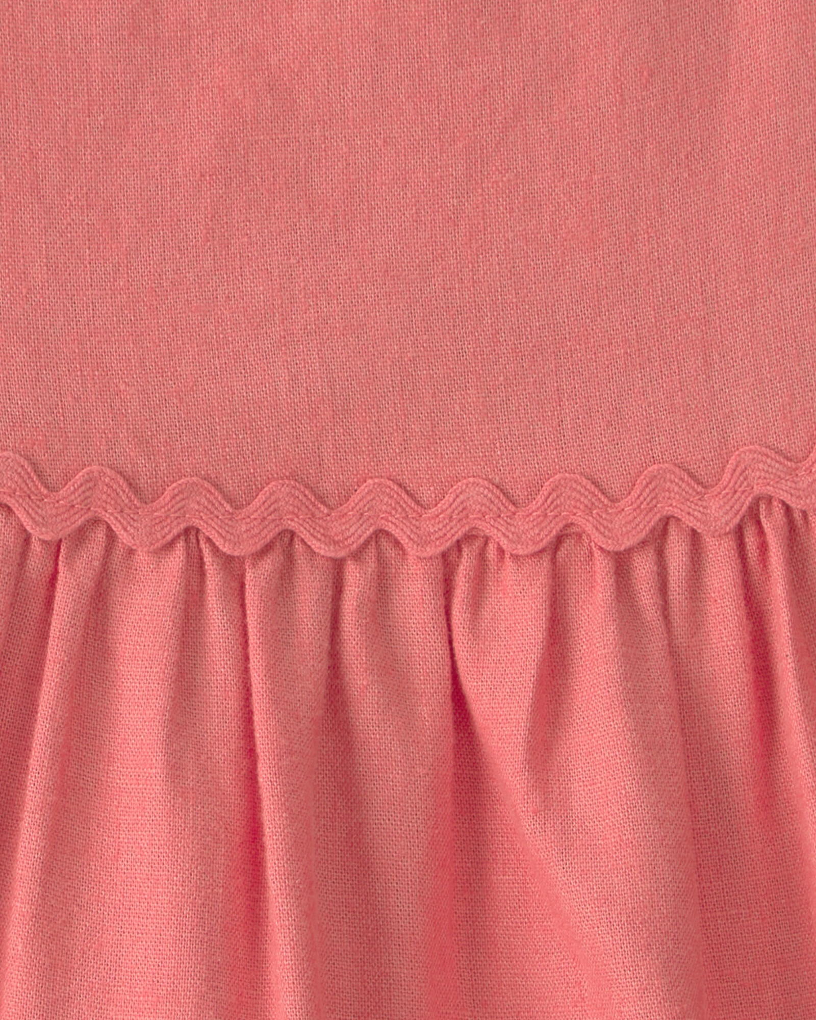Vestido de lino, escalonado, color coral Sin color