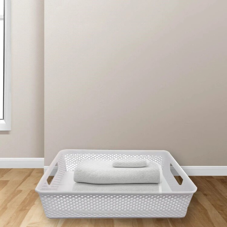 CANASTO ORGANIZADOR LINEA BLANCO 30 CM Sin color