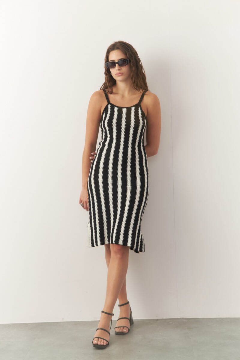 VESTIDO TRIANA Negro/Blanco