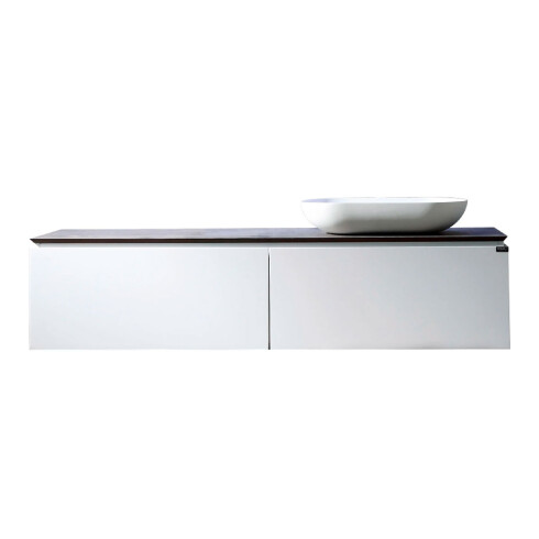 MUEBLE DE BAÑO BLANCO 150X50X35CM CON DOS CAJONES, BACHA Y VALVULA BLANCO