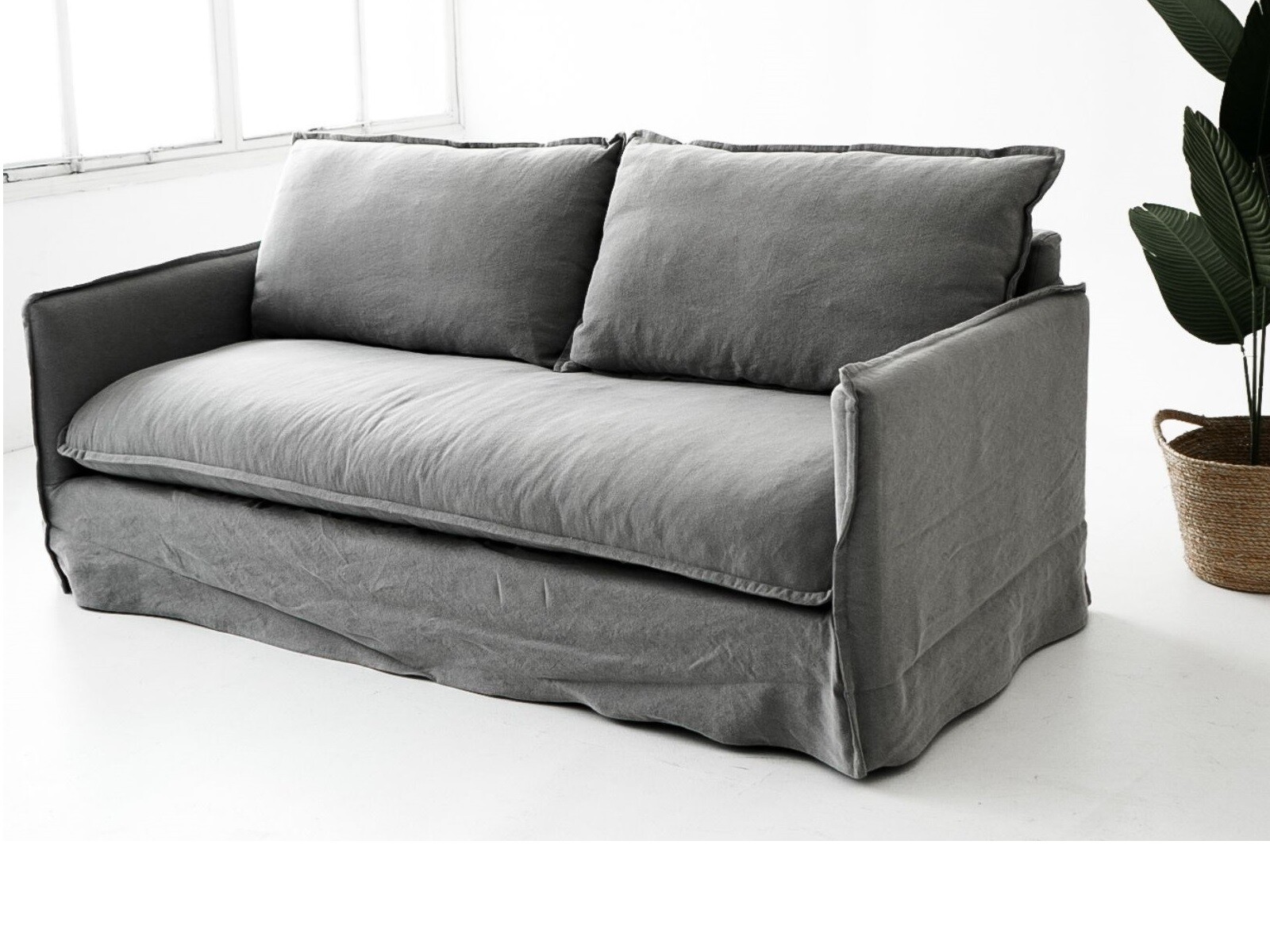 Sofa 3 cps ARIES 2.20 m DESENFUNDABLE - Gris 