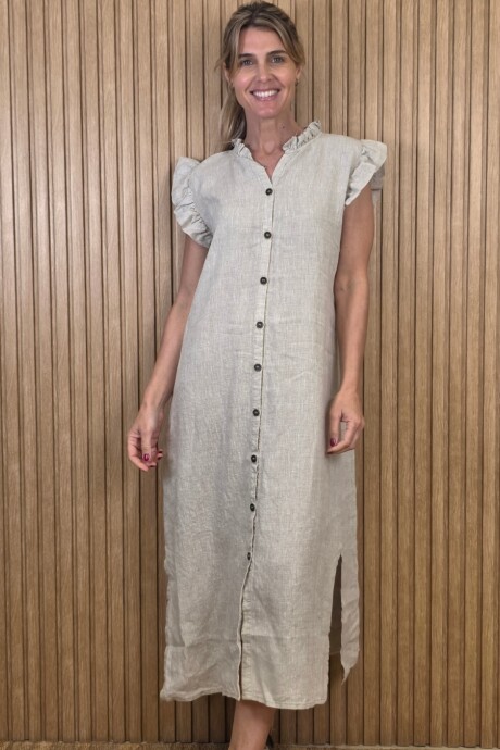 Vestido Malibu Lino Beige Melange