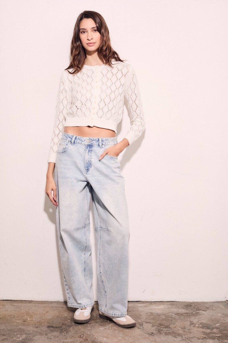 Sweater Algodón Botones Nácar