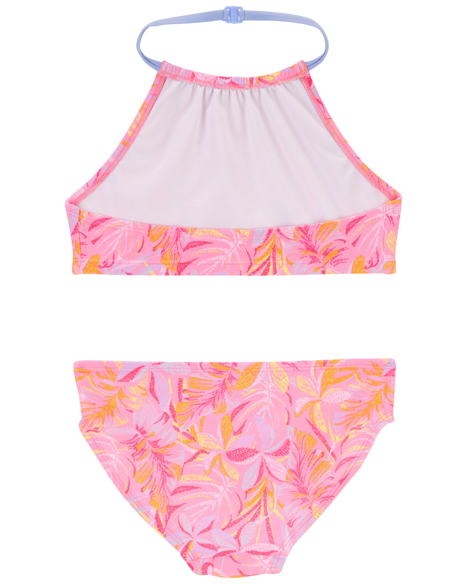 Malla de baño dos piezas con protección UPF 50+ cuello halter y diseño floral Sin color