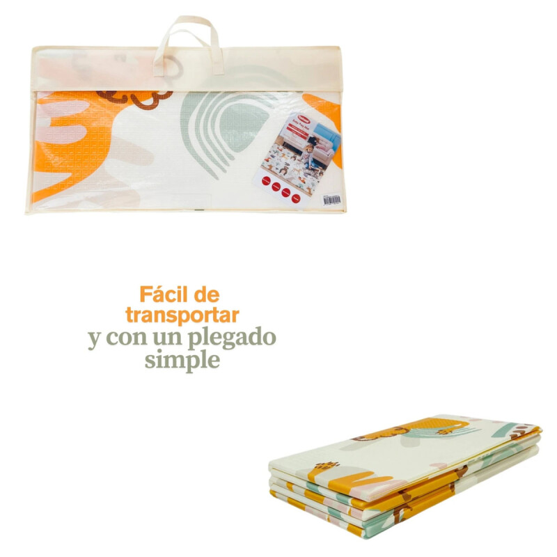 Alfombra Infantil Plegable y Reversible Antideslizante Bebesit Beige Safari