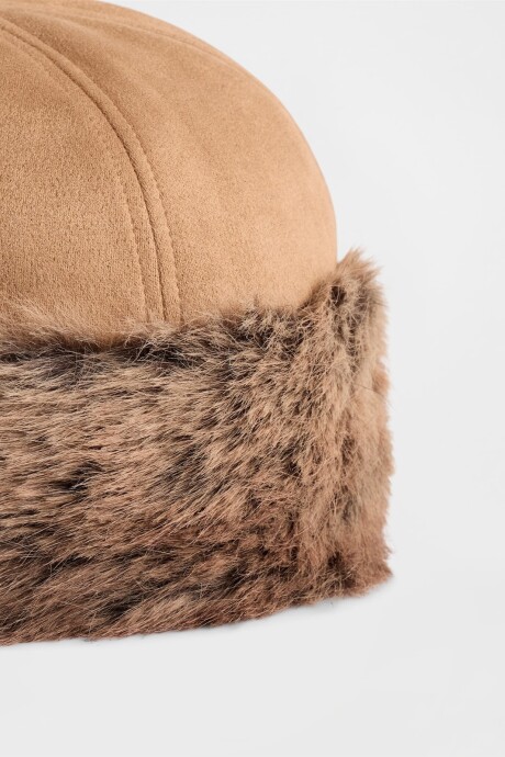 Gorro Piel Sintética Mujer Natural1