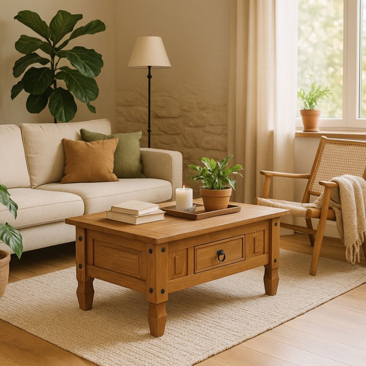 Mesa de living Linea Naturale - Roble 