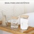 Set Pack De 5 Contenedores Hermeticos Con tapa Madera Frascos Set Pack De 5 Contenedores Hermeticos Con tapa Madera Frascos