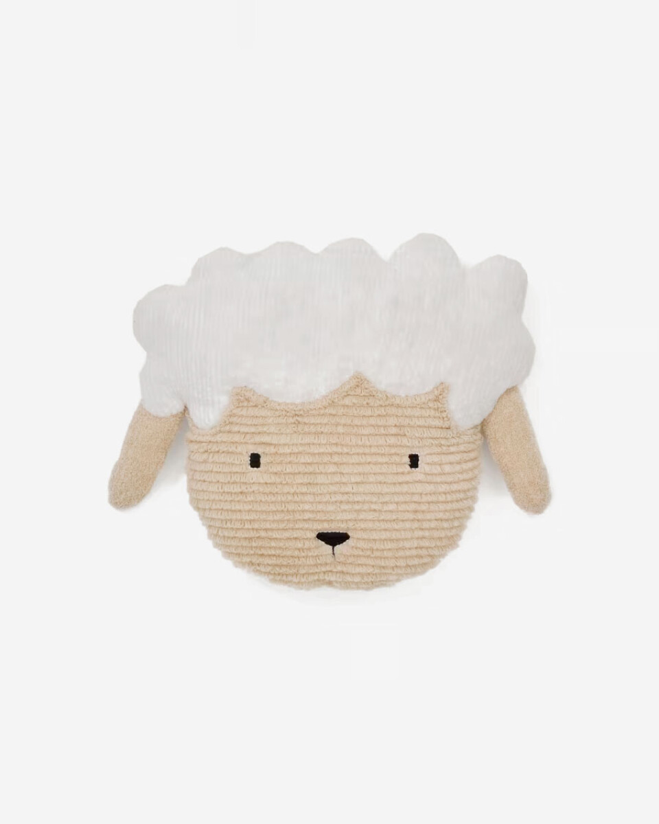 Almohadón en forma de oveja Milu de algodón beige 40 cm 