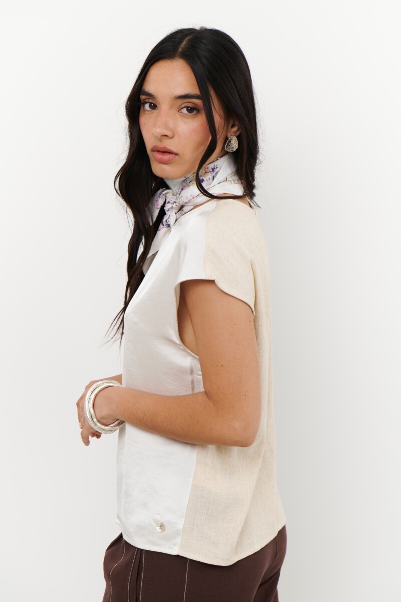 BLUSA LINO SATEN NATURAL