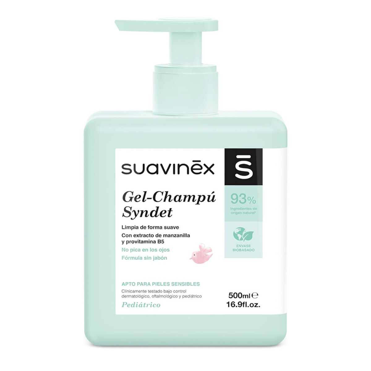 Gel Shampoo Syndet Sin Jabón p/Piel Pelo Bebé Suavinex 500Ml - Verde 