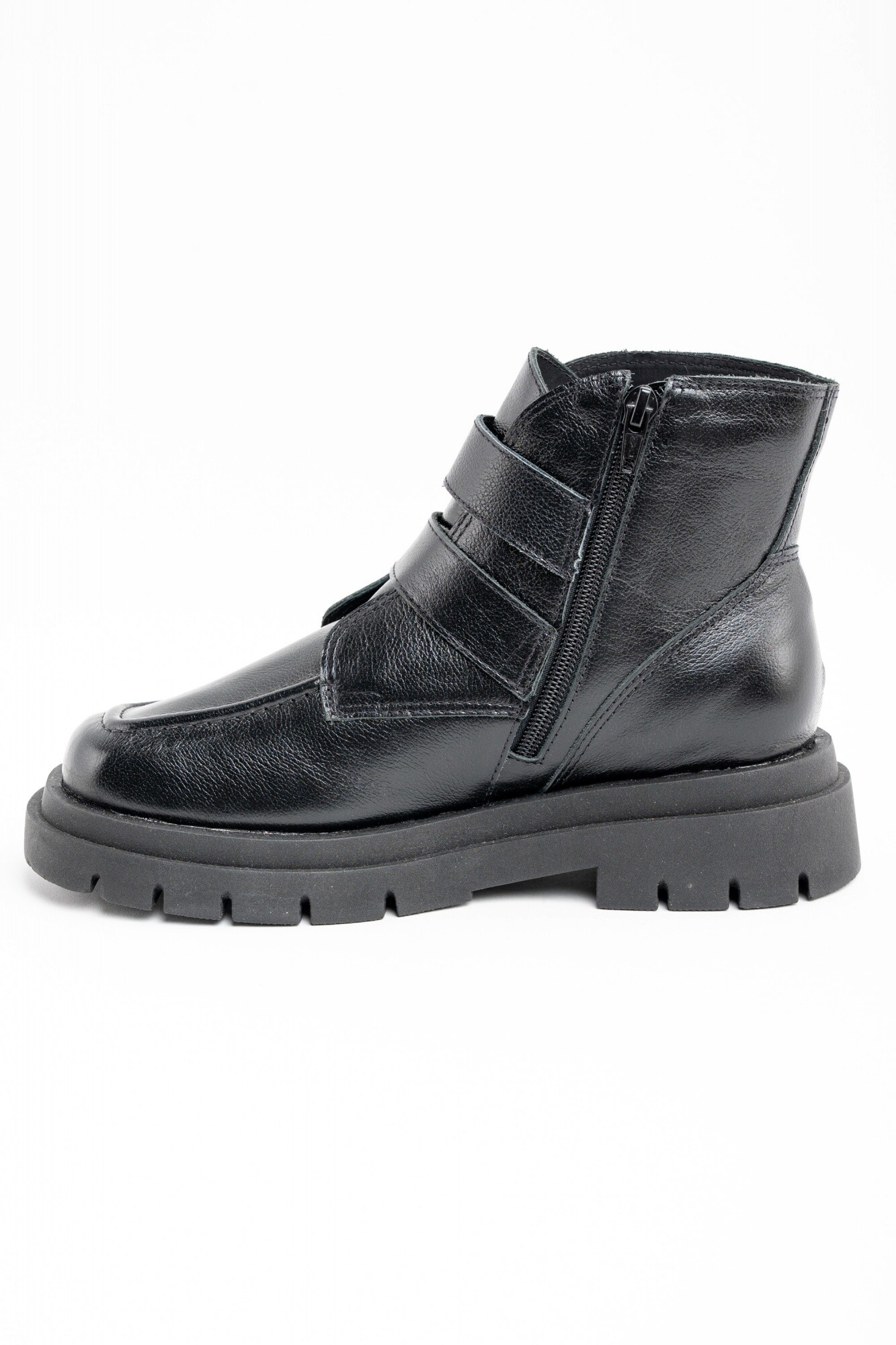 Bota Cuero Hebillas - Negro — Lemon