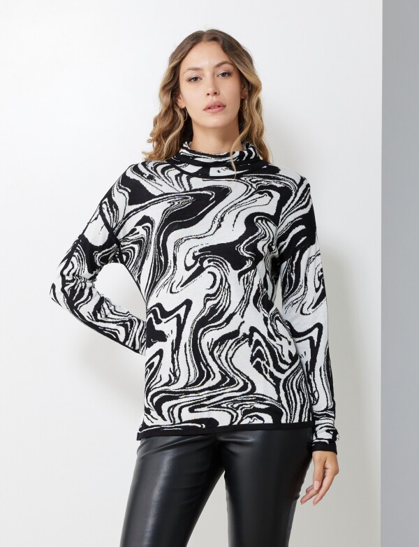 Polera Swirl NEGRO/CRUDO