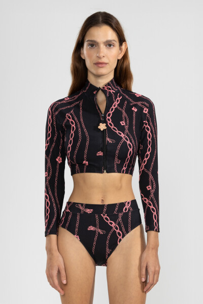 CROP TOP Chain Gang Black