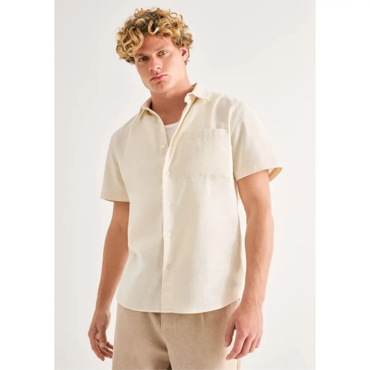 CAMISA MM MASC - BEGE CLARO 