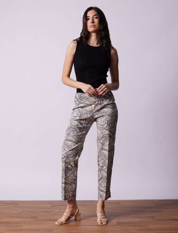 Pantalon Print MULTI/MARRON