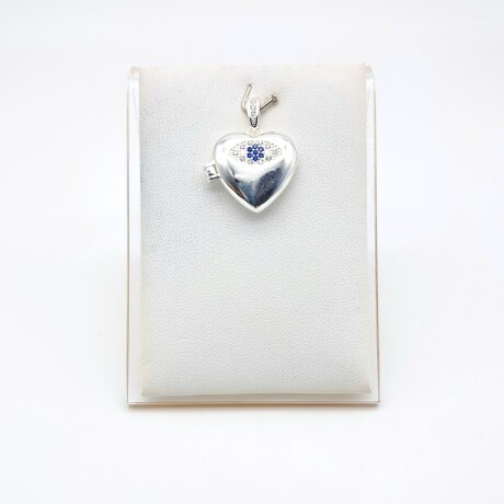 Relicario de plata 925 con circonias, CORAZON. Relicario de plata 925 con circonias, CORAZON.