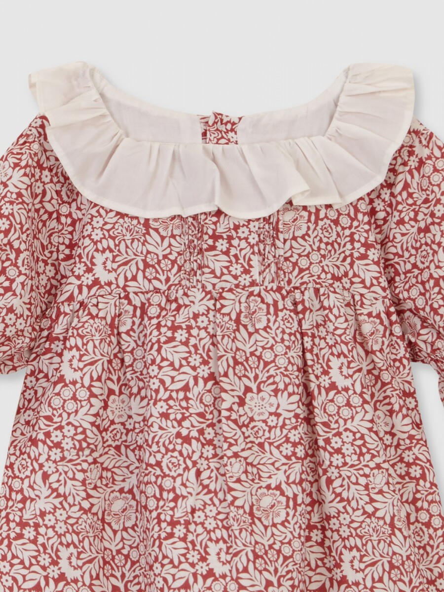 Vestido De Lino Estampado Piedra