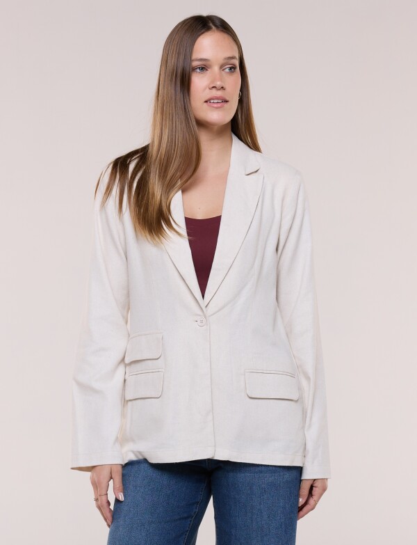Blazer Sastrero De Lino BEIGE CLARO