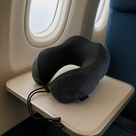 Almohada de viaje con memoria y funda Negra