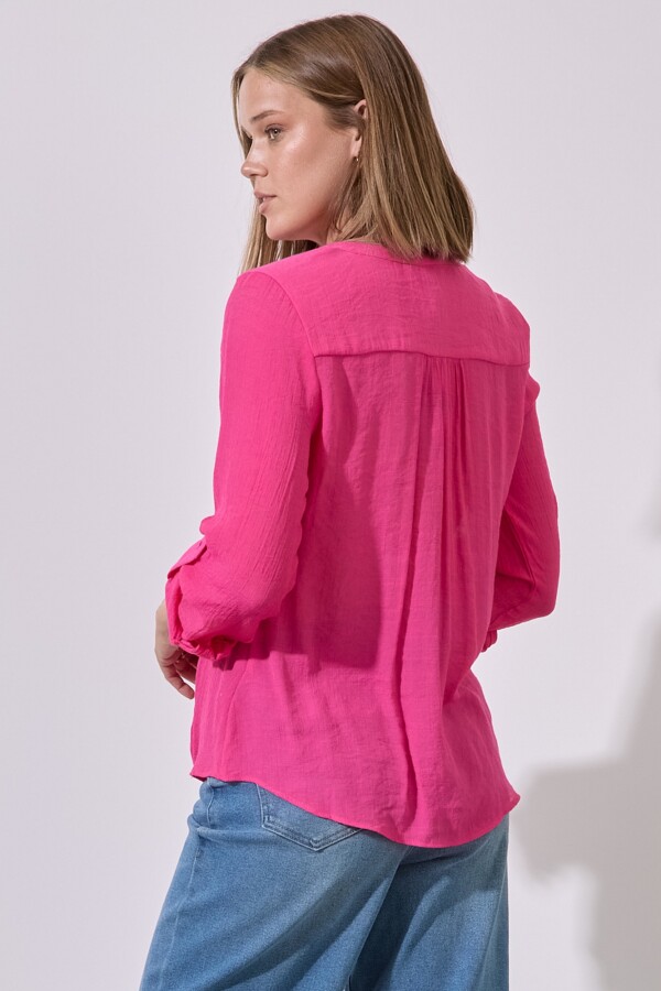 Blusa Botones Nudo FUCSIA