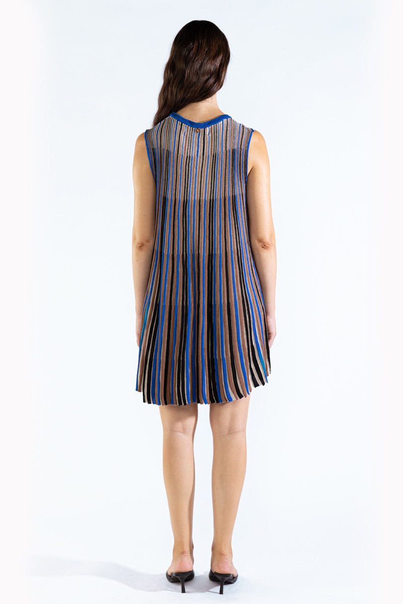 STRIPED TEE KNIT DRESS Blue