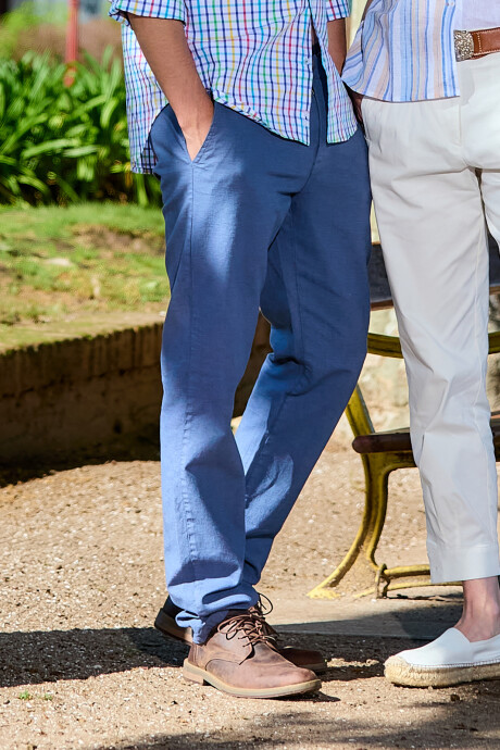 Pantalón Lino Celeste Jean