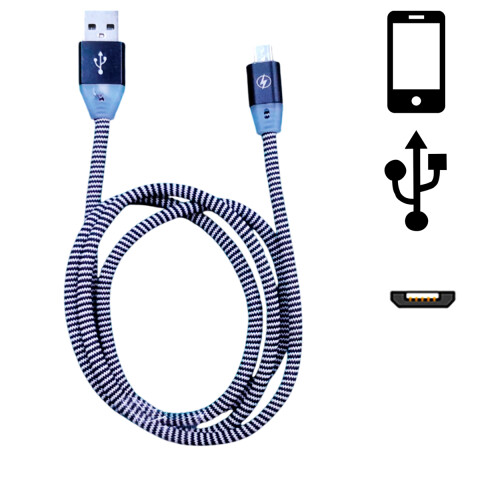 Cable USB recubierto de tela con luz para android 1m Cable Usb Recubierto De Tela Con Luz Para Android 1m