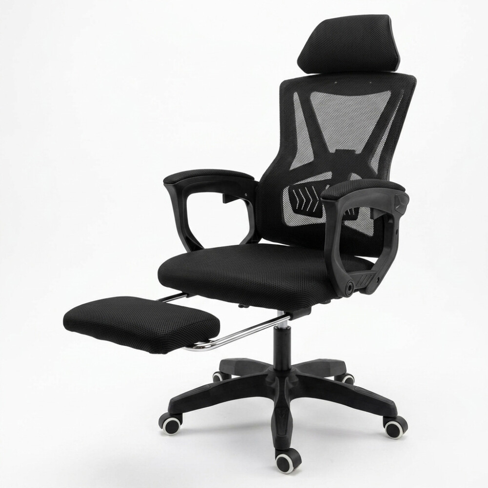 Silla De Oficina Space2 Tela Mesh Apoyapies Negro